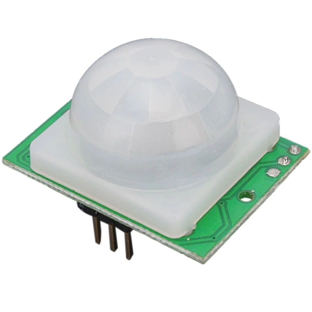 Sensor PIR HC-SR501 montado para uso en proyectos electrónicos DIY
