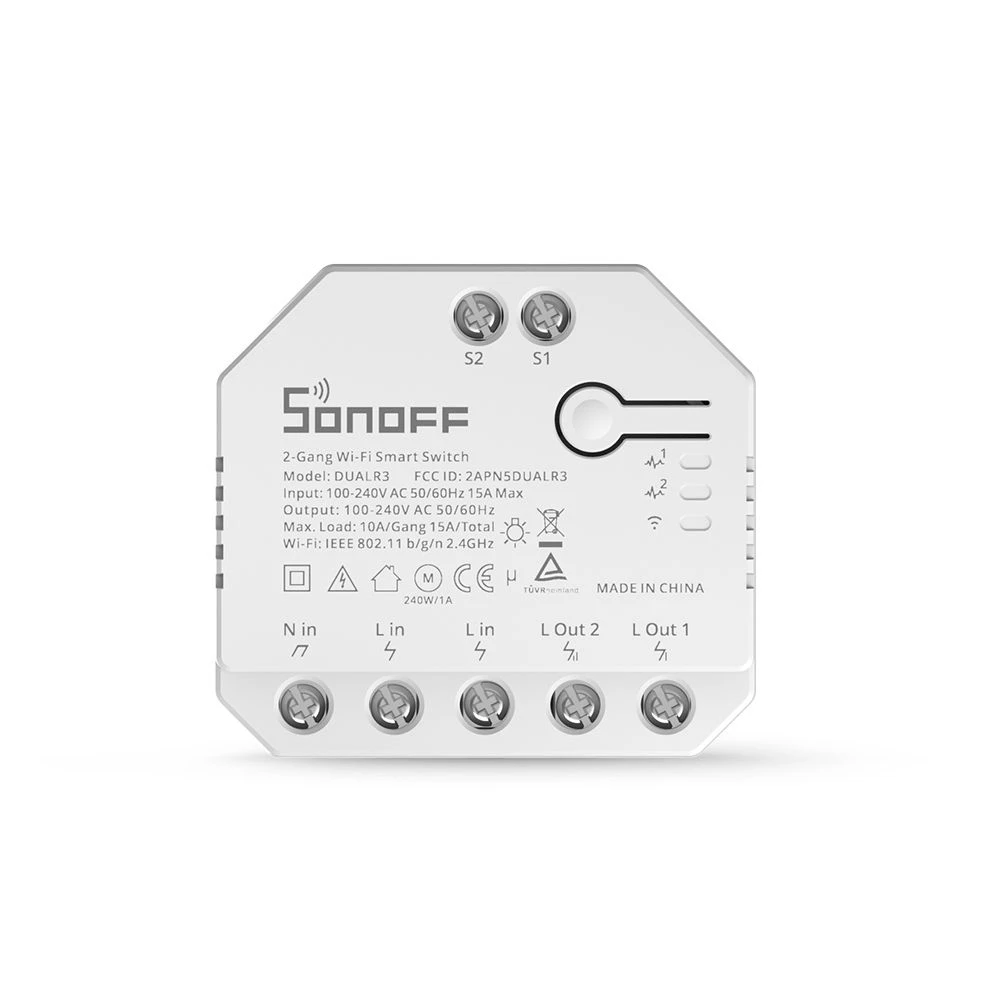 SONOFF DUAL R3 inteligentný dvojitý spínač s meraním výkonu