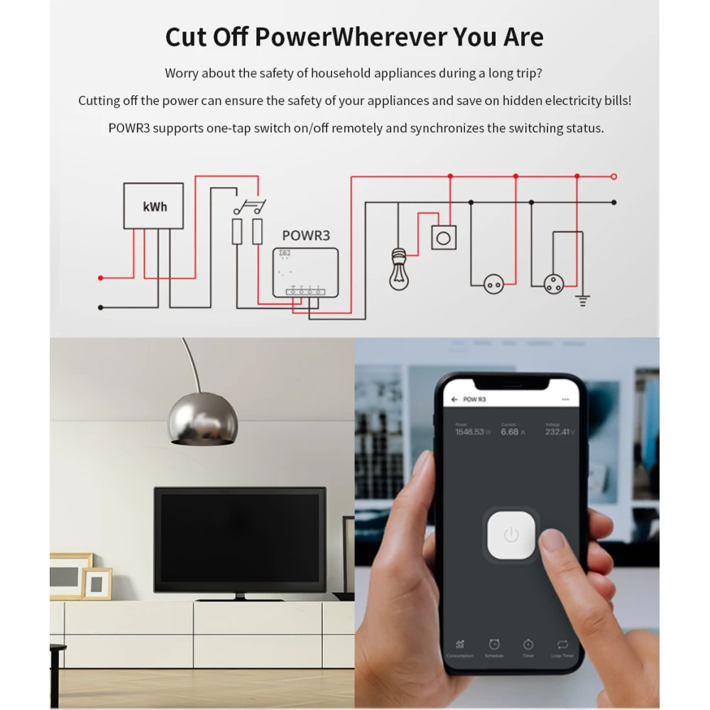 SONOFF Pow R3 - inteligentný WiFi vypínač s meraním spotreby