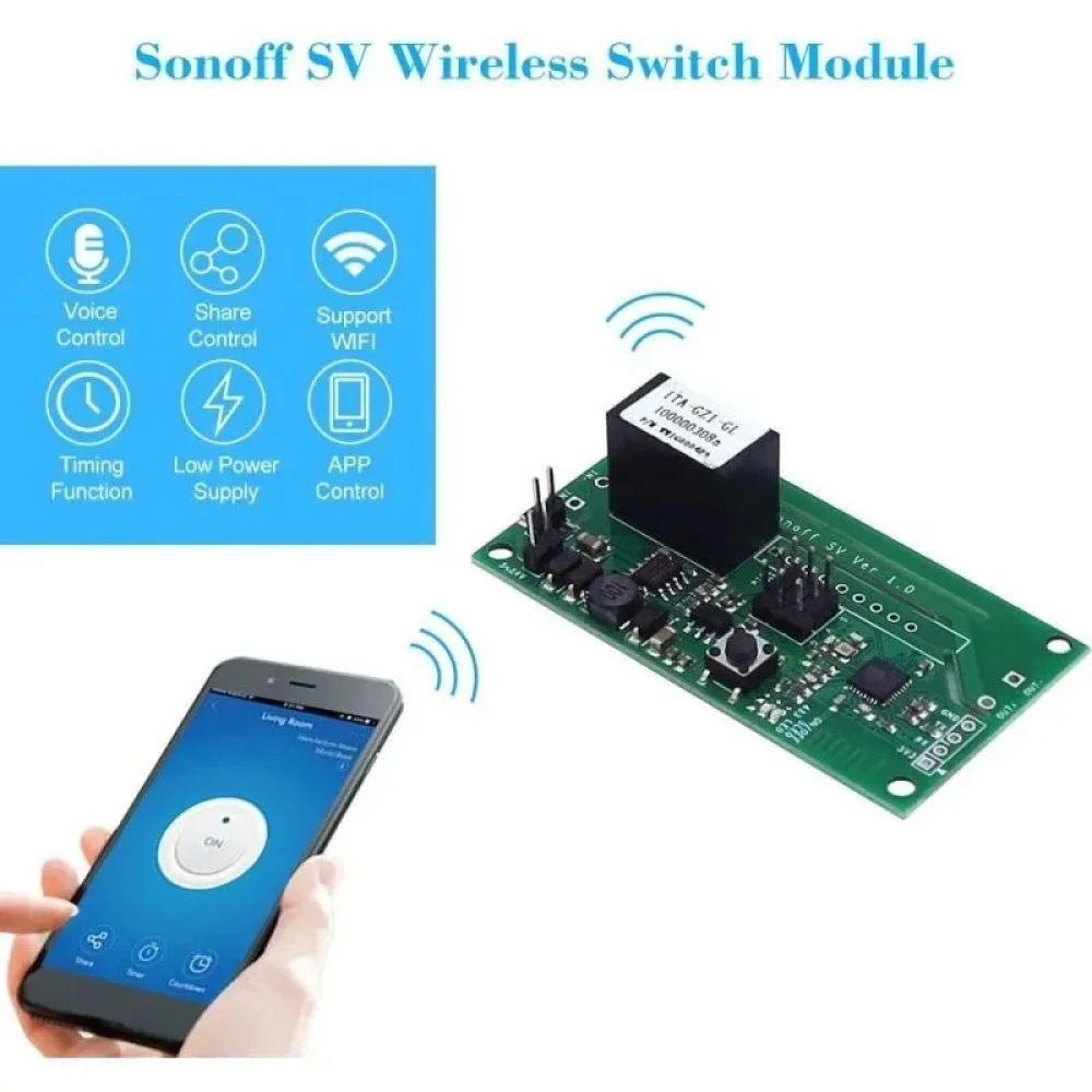 SONOFF SV WiFi bezdrôtový spínač bezpečného napätia pre domácu automatizáciu
