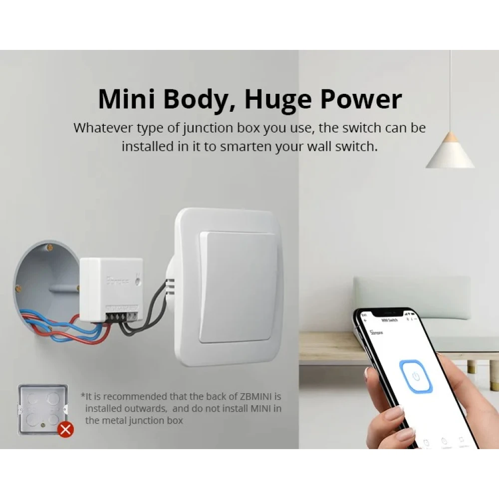SONOFF ZBMINI ZigBee inteligentný mini vypínač na ovládanie svetla 2-cestne