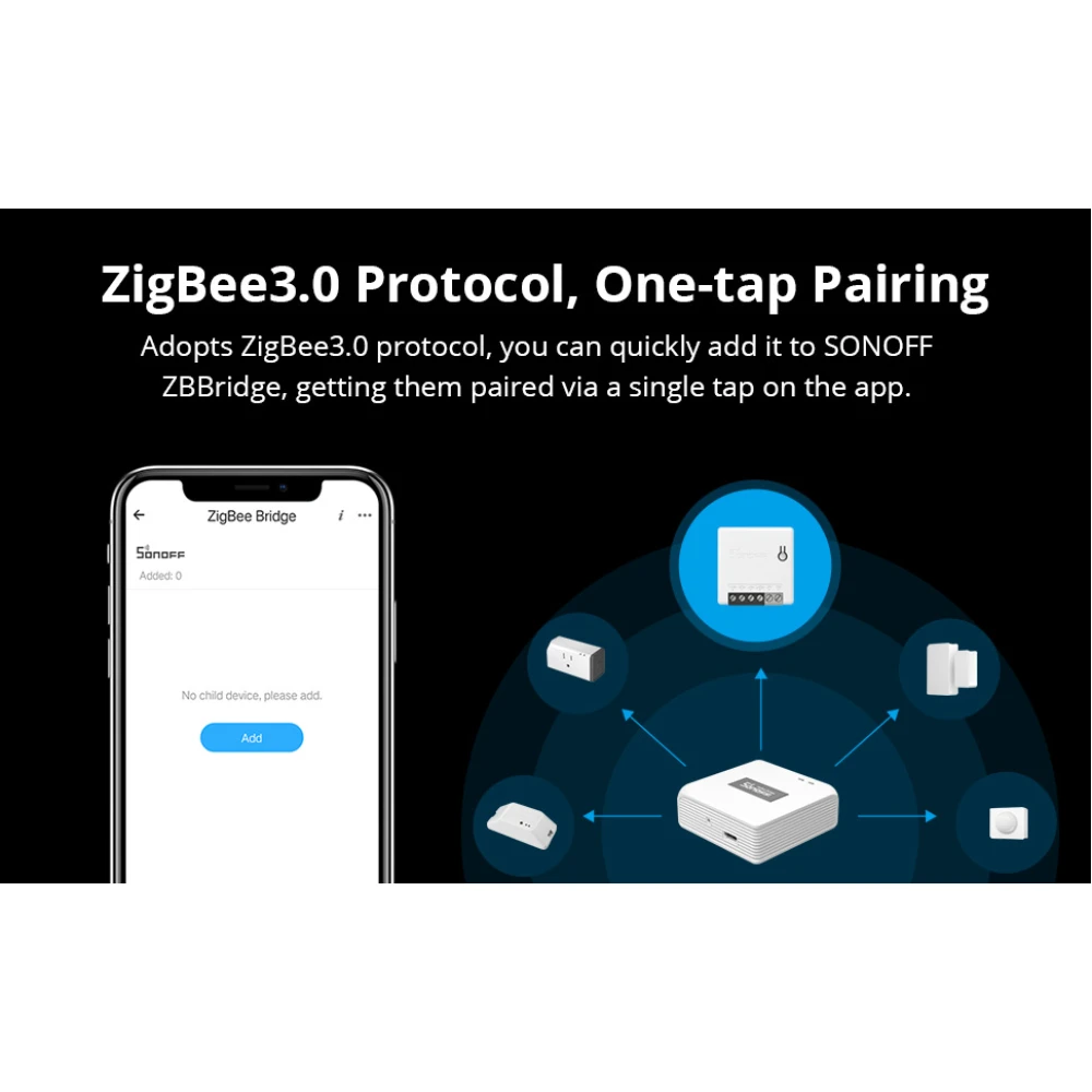 SONOFF ZBMINI ZigBee inteligentný mini vypínač na ovládanie svetla 2-cestne