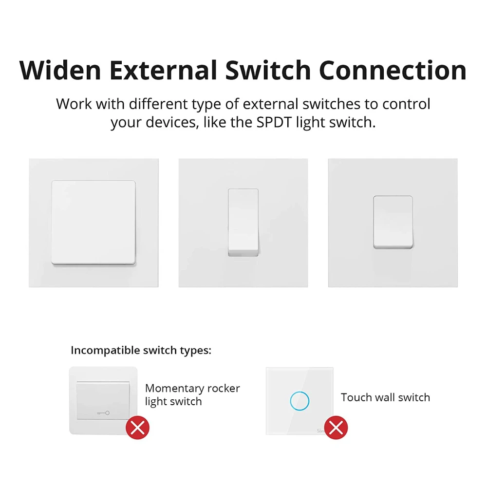 SONOFF ZBMINI ZigBee inteligentný mini vypínač na ovládanie svetla 2-cestne