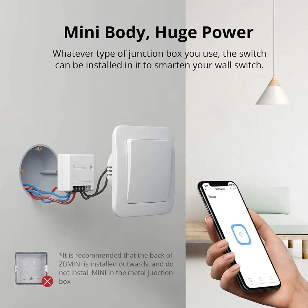 SONOFF ZBMINI ZigBee inteligentný mini vypínač na ovládanie svetla 2-cestne