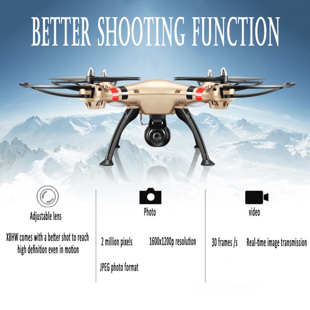 Syma X8hw dron kvadrokoptéra FPV s HD WiFi kamerou v reálnom čase