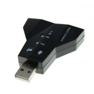 Dvojitá USB zvuková karta s 2 výstupmi a 2 vstupmi