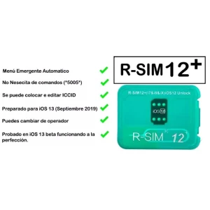 R-SIM 12 unlock karta pre iPhone 5s, 6, 6s, 7, 8 a X kompatibilná s iOS 11 a iOS 12