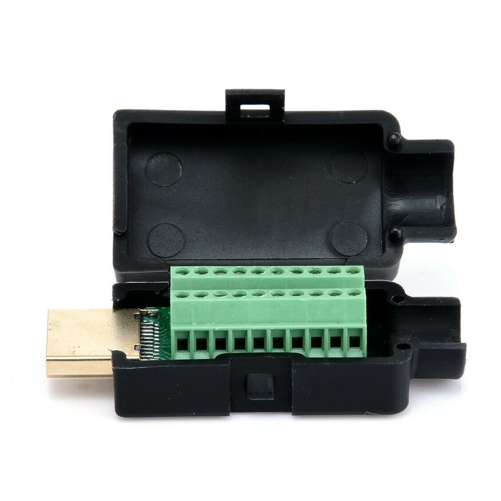 Conector HDMI macho sin soldadura con kit de cubierta negra para cable HDMI