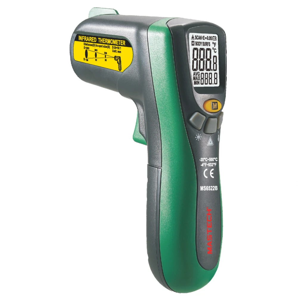 Infračervený teplomer Mastech MS6522B s laserom (-20°C až +500°C)