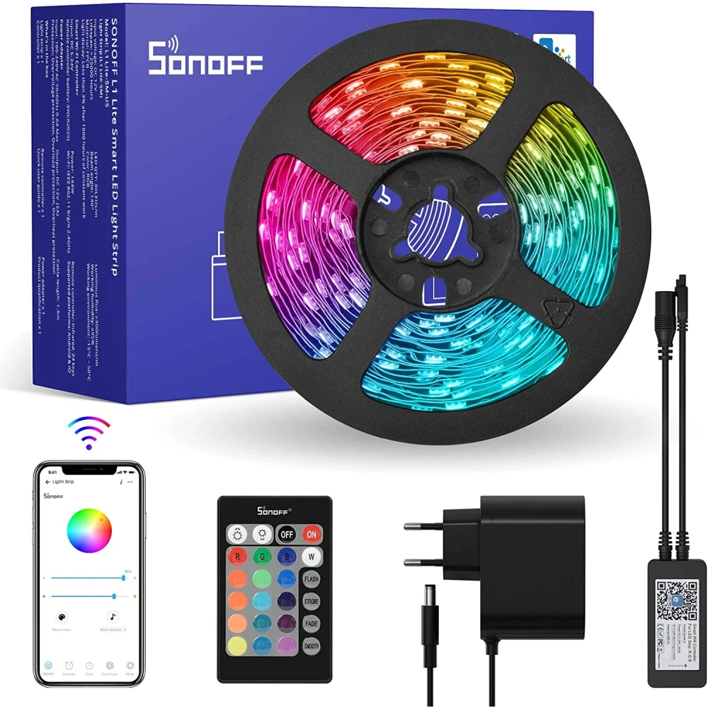 Inteligentný WiFi LED pás SONOFF L2 Lite 5 metrov s ovládačom a appkou