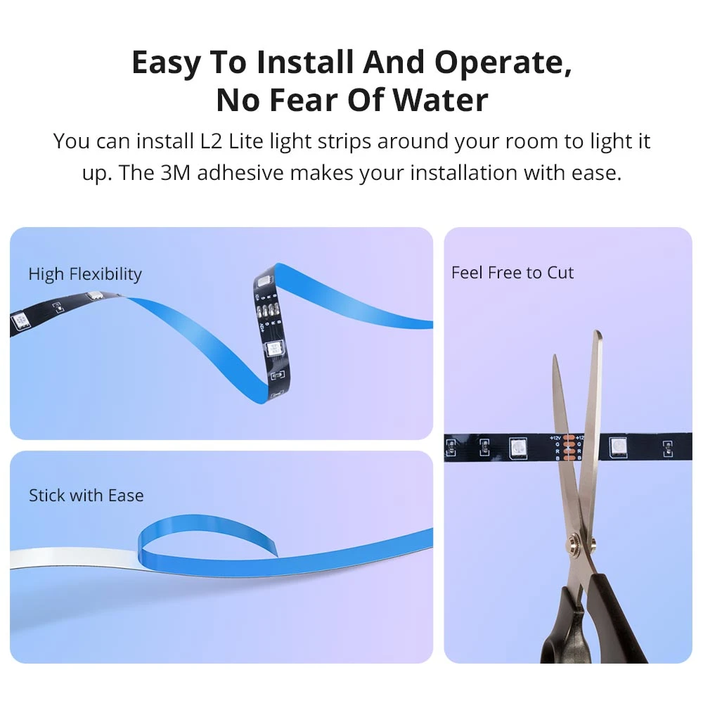 Inteligentný WiFi LED pás SONOFF L2 Lite 5 metrov s ovládačom a appkou