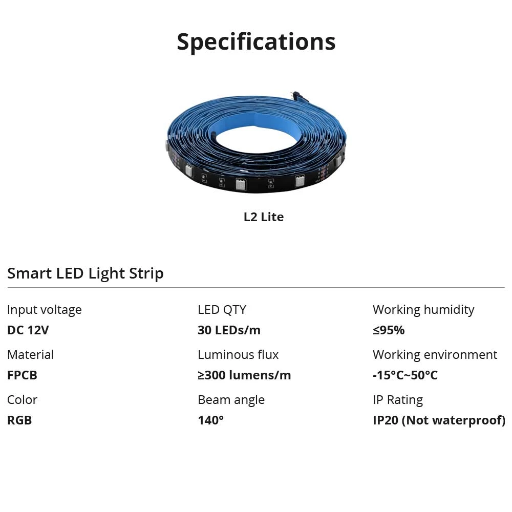 Inteligentný WiFi LED pás SONOFF L2 Lite 5 metrov s ovládačom a appkou
