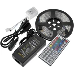 RGB LED pásik 5m 300 LED SMD 5050 s ovládačom 44 tlačidiel a adaptérom 12V