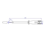 Detalle de punta de acero inoxidable de la sonda TP4164 para perforar cables