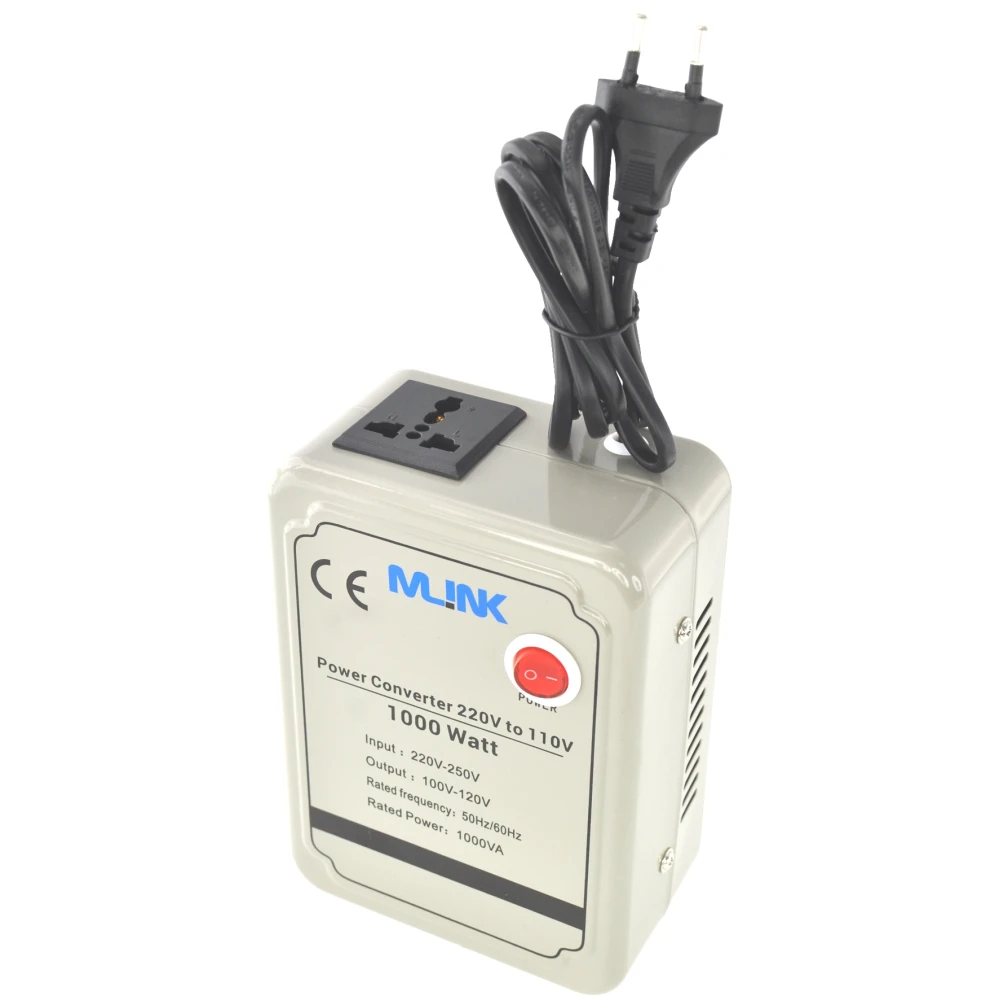 Transformador toroidal 1000w Mlink con cable y clavija europea estándar