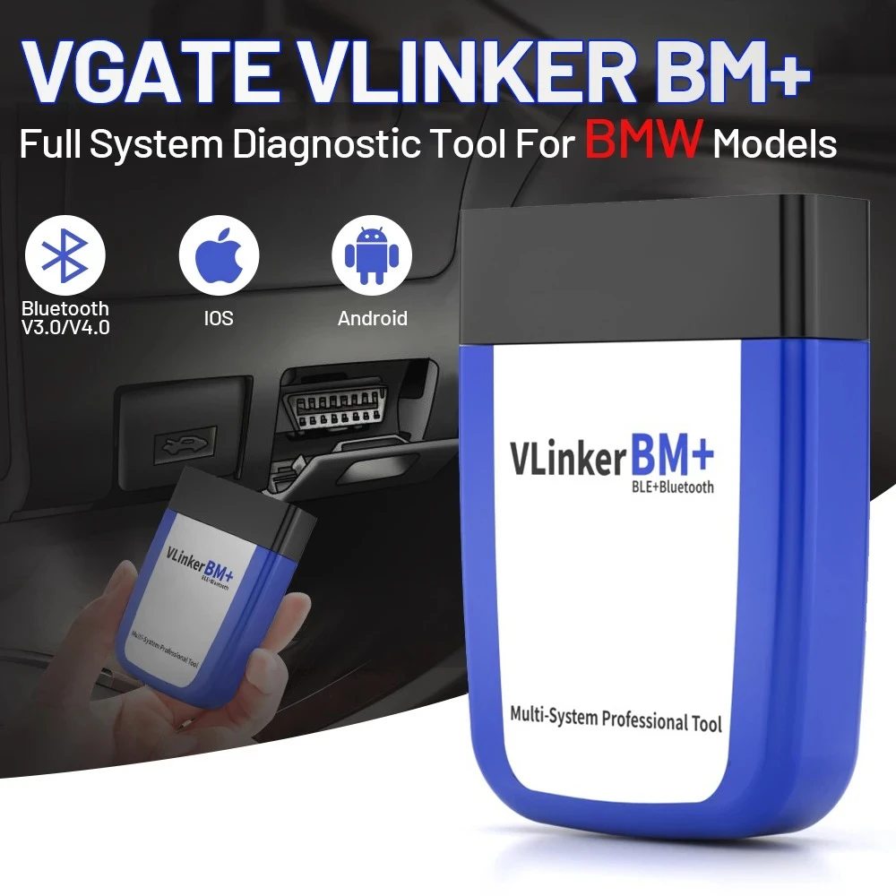 Vgate vLinker BM+ OBD2 Bluetooth skener pre BMW a MINI kompatibilný s iOS a Android