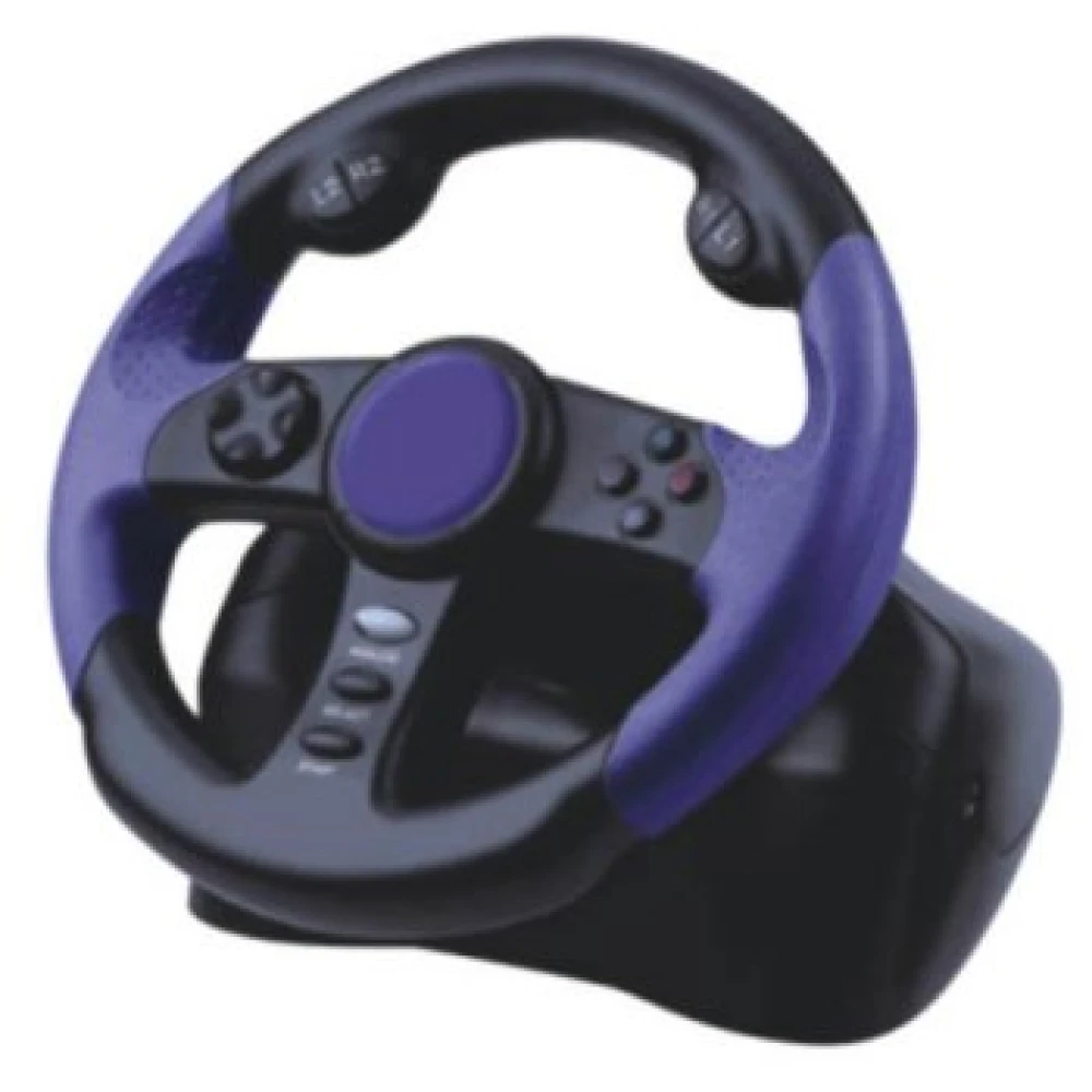 Pretekársky volant pre Playstation 2 s pedálmi a technológiou Dual Shock