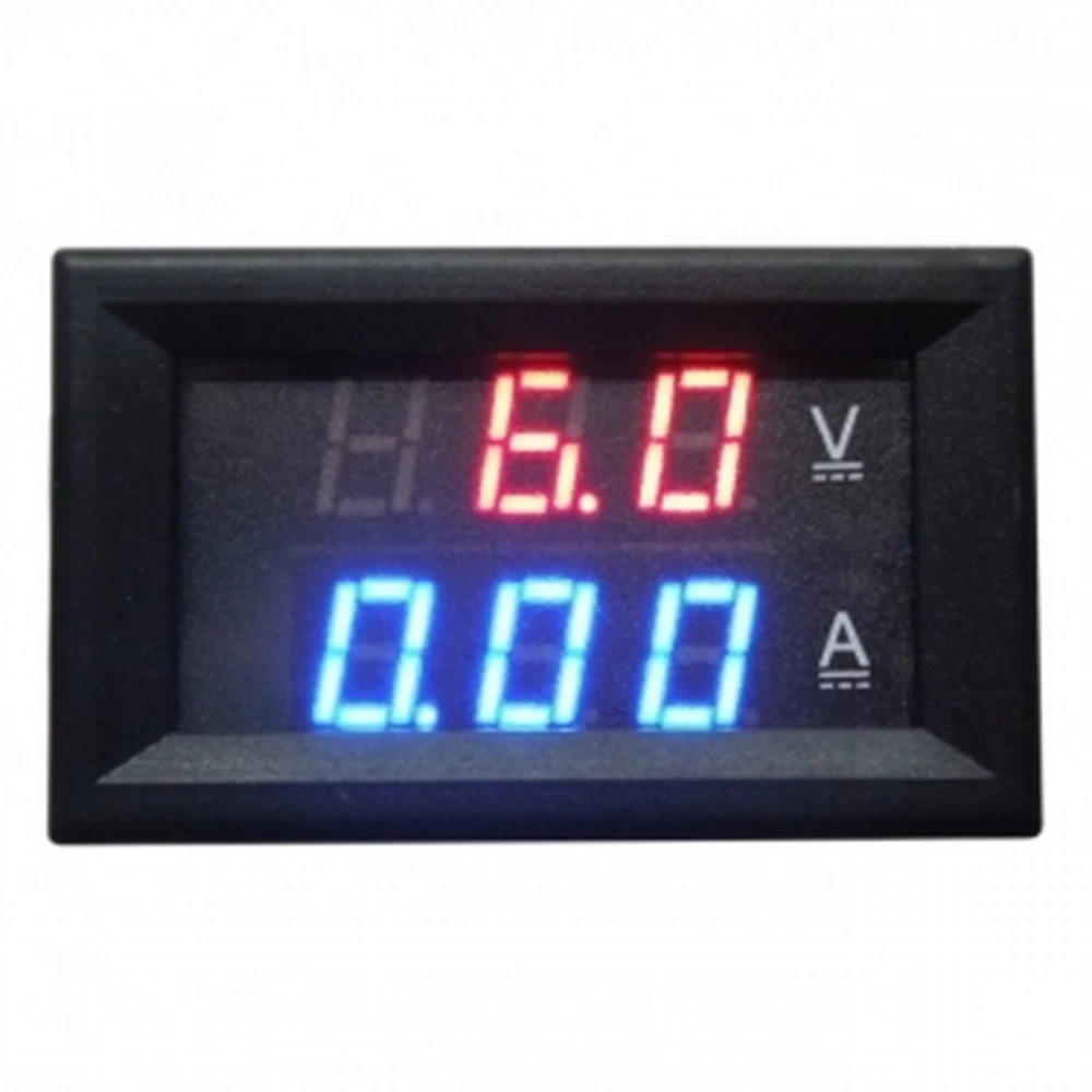 Digitálny panelový voltmeter a ampérmeter červený 4.5-100V 0-10 A