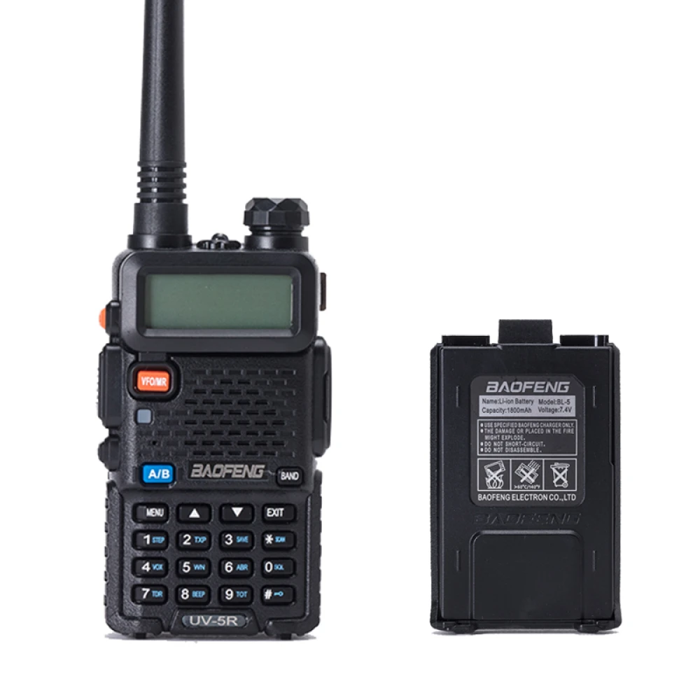 Baofeng UV-5R 8W vysielačka s headsetom a dual band VHF/UHF