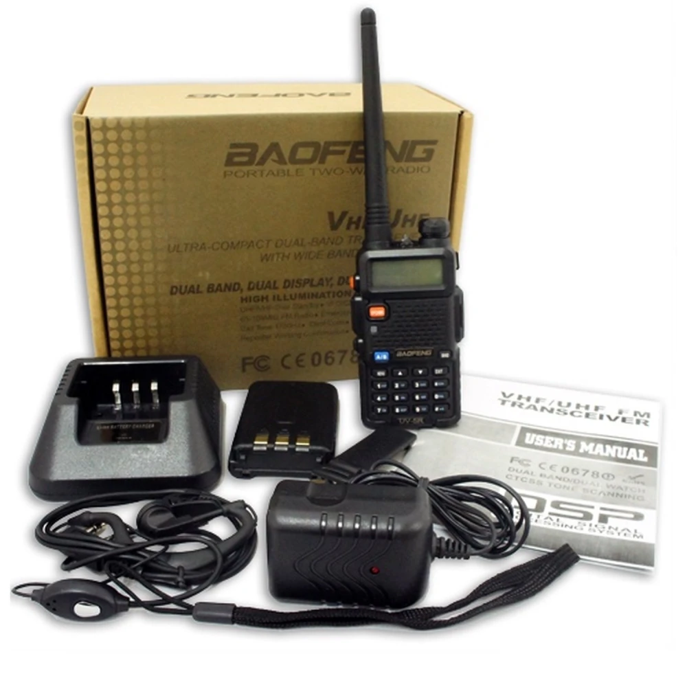 Baofeng UV-5R 8W vysielačka s headsetom a dual band VHF/UHF