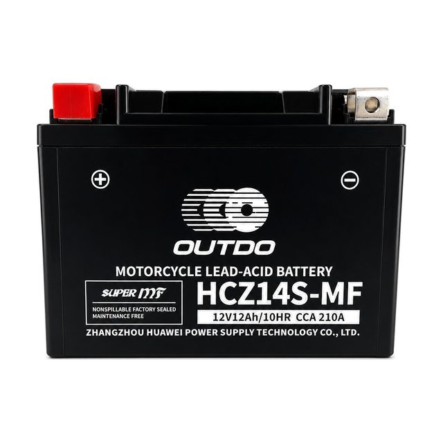 OUTDO HCZ14S-MF, motobatéria YTZ14S spredu s oboma pólmi