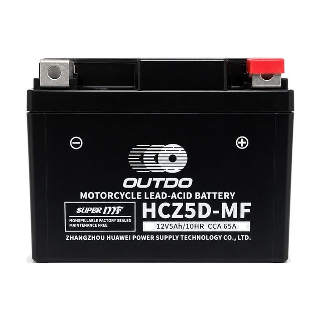 OUTDO HCZ5D-MF, motobatéria YTZ7S spredu s oboma pólmi