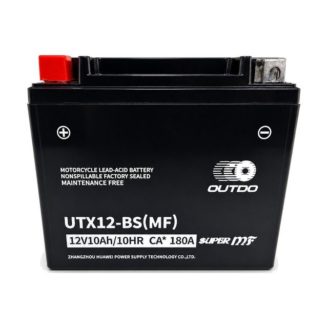 OUTDO UTX12-BS, motobatéria YTX12-BS spredu s oboma pólmi