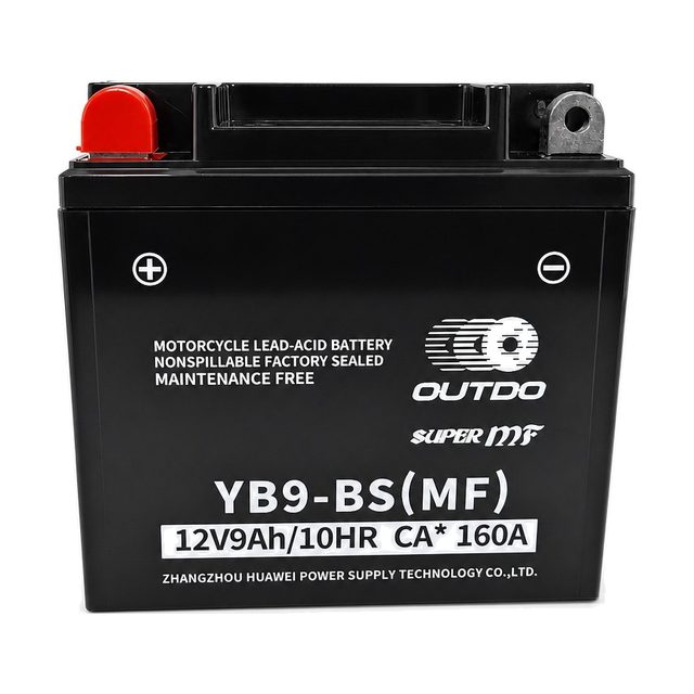 OUTDO YB9-BS, motobatéria YB9-B spredu s oboma pólmi